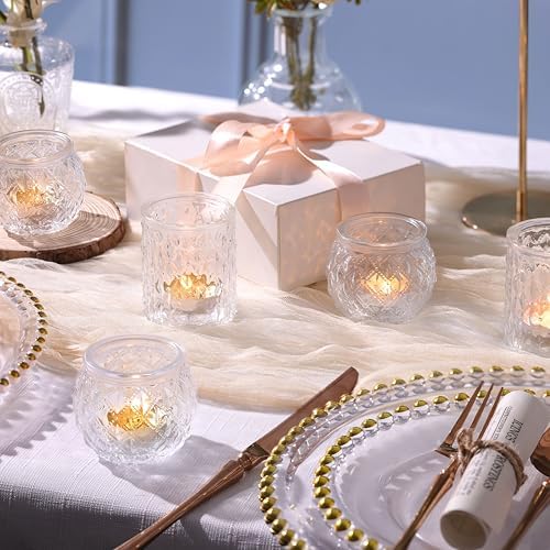 NITIME 12Pcs Assorted Votive Candle Holders for Wedding Centerpiece, Clear Tea Light Candle Holders, Glass Candle Holder for Table Centerpiece, Home and Party Decorations - Image 6