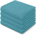 Homaxy 100% Cotton Waffle Weave Kitchen Dish Towels 4-Pack, Lake Blue by Homaxy
