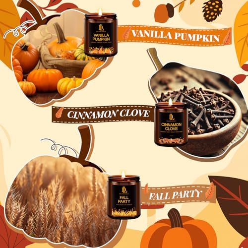 DL DREAMY DEWLA Fall Candles Set for Home Scented, 6 Pack 42oz, Soy Wax - Image 5