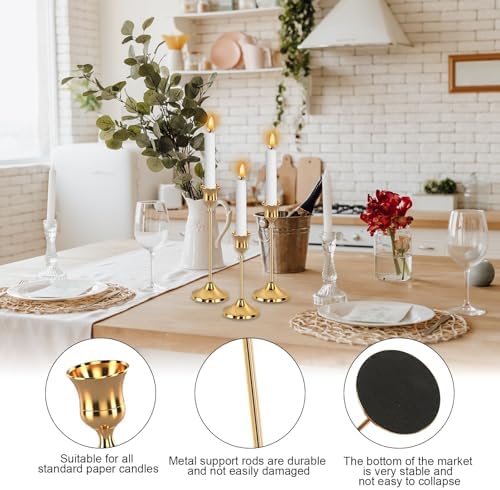 12pcs Gold Candle Holders, Candlestick Holders Taper Candle Holders for Pillar Candles Sticks Holder Decor Halloween Christmas Decorations Candle Candelabros para Centros de Mesa - Image 3