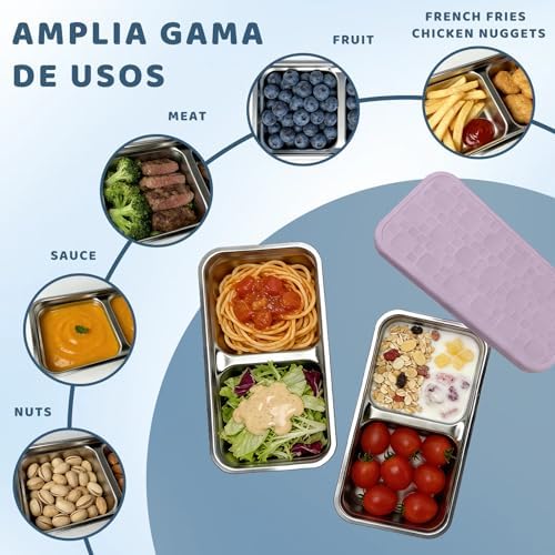 15 oz Snack Containers for Kids, Stainless Steel Lunch Box 3 Pack - Image 3