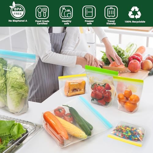 SPLF 32 Pack Reusable Food Storage Bags Dishwasher Microwave Safe - Image 3