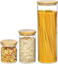 Vtopmart 74oz/27oz/20oz Glass Food Jars with Airtight Bamboo Lids, 3 Pack by Vtopmart