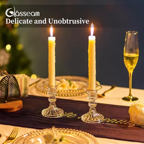 Glasseam Glass Candle Drip Protectors, 24 Pcs Gold Bobeches for Candlestick - Image 4