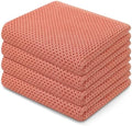 Homaxy 100% Cotton Waffle Weave Kitchen Dish Towels 4-Pack, Coral by Homaxy