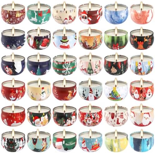 WPONSZU 36 Pack Christmas Scented Candles,Gift Set 2.5oz Strong Fragrance jar Candles,for Home Scented Decoration Birthday Valentine'sDay by WPONSZU