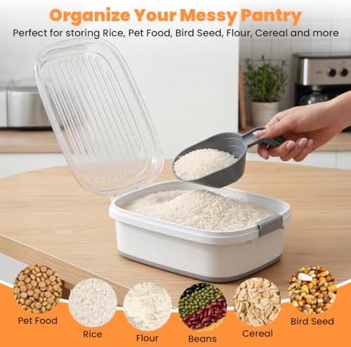 50 Lbs Rice Container, Collapsible Dog Food Storage Container - Image 6