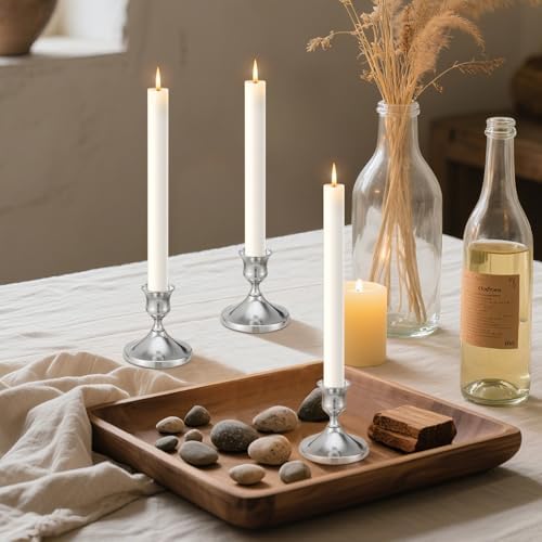 Candlestick Holders Taper Candle Holders, 9PCS Silver Candle Holder Set for Table Centerpiece, Vintage Candle Stand for Table Centerpieces, Home Decor,Weddings,Festival and Parties - Image 6