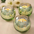 Volens 24PCS Green Votive Candle Holder Bulk, Round Mercury Glass Votives by VolensLightUpYourLife