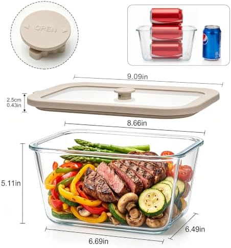 2 Pack 82oz Large Glass Food Storage Containers with Lids - Image 2
