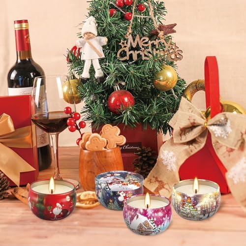 WPONSZU 16Pack Christmas Scented Candles, Gift Set 2.5oz Strong Fragrance Aromatherapy Candles,Portable Travel Tin Jar Candles Gifts for Home Scented Decoration Valentine'sDay - Image 4