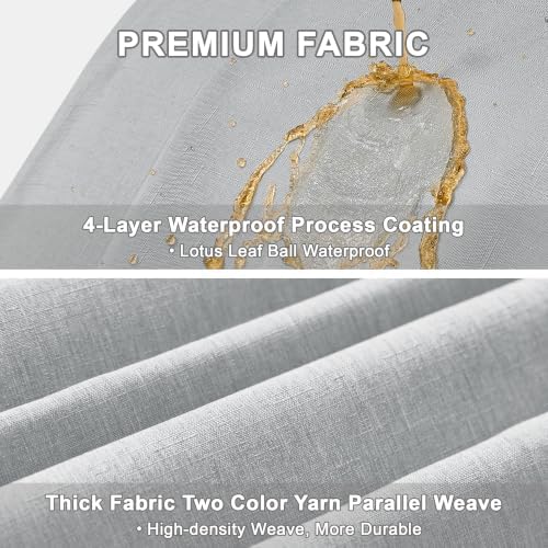 Decorelia Faux Linen Farmhouse Table Cloth 60"x84" for 4-6 ft Rectangle Table, Cool Grey Waterproof Outdoor Washable Cloth Tablecloth for Rectangular Dining Room Kitchen Outdoor Party Restaurant Table - Image 4