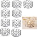 Silver Crystal Tealight Candleholders - Pack of 10 Tea Lamp Candle Holders by Lovecat