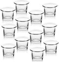 Letine Tealight Candle Holder Set of 12- Clear Glass Votive Candle Holders Bulk for Valentine's Day Decorations, Wedding, Party & Home Decor by LETINE