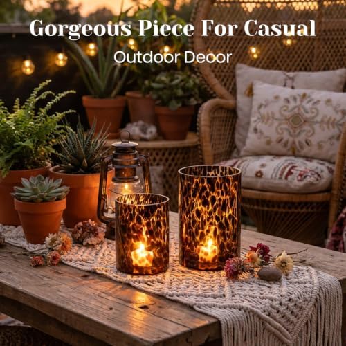 Hewory Tortoise Shell Candle Holder, Cheetah Print Candleholder, 2 Sizes - Image 5