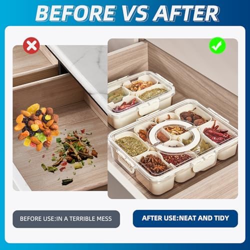 Pure Future 8-Compartment Snackle Box with Handle | Divided Snack Tray - Image 6