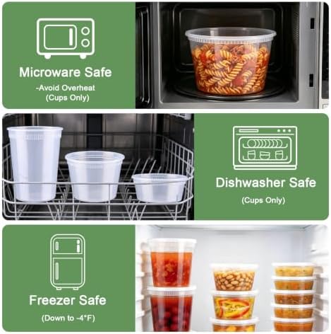 Lamosi Deli Containers with Lids 48 Sets, 32/16/8 oz X 16 Set Each - Image 4