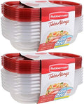 Rubbermaid Take Alongs Food Storage Container, 4-Cup Rectangle, Set of 12, (12 Pack), Red by Rubbermaid