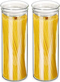 ZENS Glass Spaghetti Storage Container, 65oz Tall Glass Jars Set of 2 by ZENSLIFESTYLE