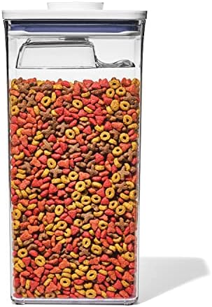 OXO Good Grips Pet POP Container – 6.0 Qt/5.7 L with Half Scoop, Ideal for up to 6.5lbs of Dog Food or 4.5lbs of Cat Food, Airtight Dog and Cat Food Storage Container, BPA Free, Clear by Unknown