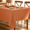 Decorelia Linen Textured Fall Tablecloth Rectangular, Orange, 52"x70" by Decorelia