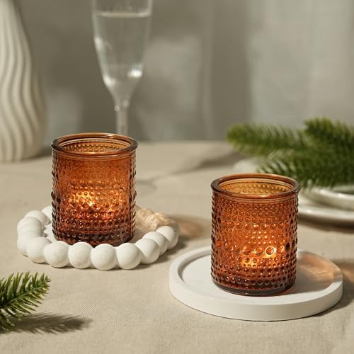36 Pack Votive Candle Holders, Amber Candle Holders for Fall Centerpiece - Image 3