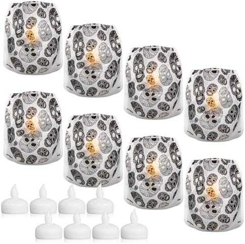 MODGY Luminary Lanterns Candle Holder Decorative Indoor Outdoor Decor, Lanterns for Wedding Centerpiece Decoration Outside Patio, with Flameless Floating LED Candles, Skoup Pack of 2 by MODGY