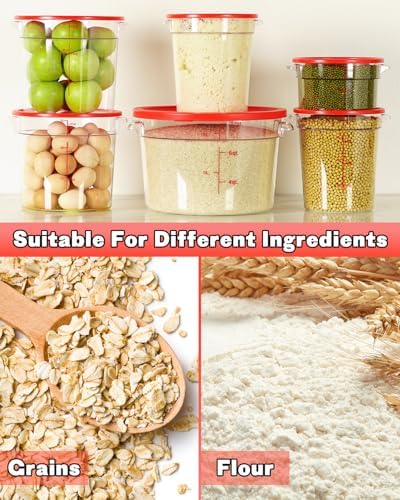 2QT&4QT 4PCS NSF Commercial Clear Food Storage Containers with Lids(RED) - Image 3