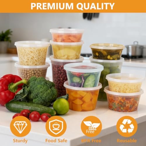 NESCCI 72 Sets (144-Piece) Deli Containers with Lids,8oz X 72 Set Each - Image 5