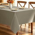 Decorelia Faux Linen Farmhouse Table Cloth 60"x120" for Rectangle Table, Natural Waterproof Outdoor Washable Cloth Tablecloth for Rectangular Dining Room Kitchen Outdoor Party Restaurant Decor by Decorelia