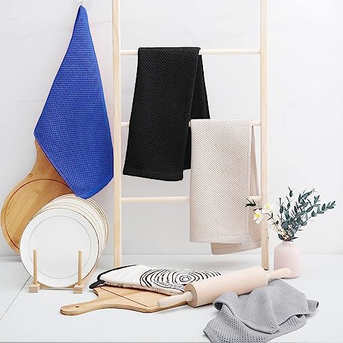 Homaxy 100% Cotton Waffle Weave Kitchen Dish Towels 4-Pack, Blueberry - Image 6