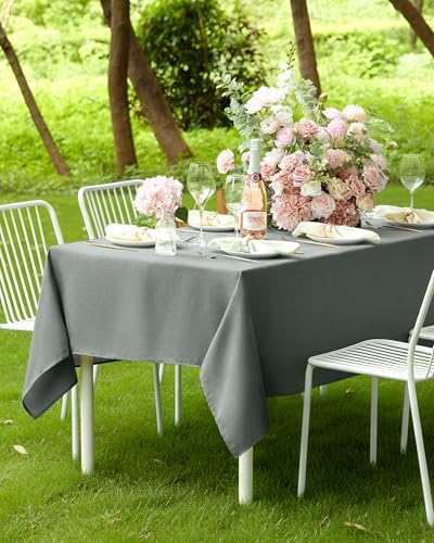 Pureegg Rectangle Linen Tablecloth Waterproof & Stain Resistant, Wrinkle-Free Table Cloth Adds Elegance and Protection, Ideal for Dining, Party, Wedding and Outdoor, 52 x 70 Inch, Gray - Image 7