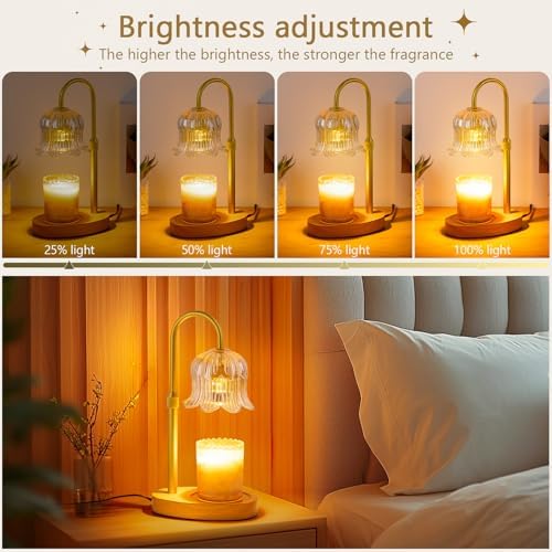 Candle Warmer Lamp Electric Timer - Flower Home Decor Women Birthday Gifts - Image 3