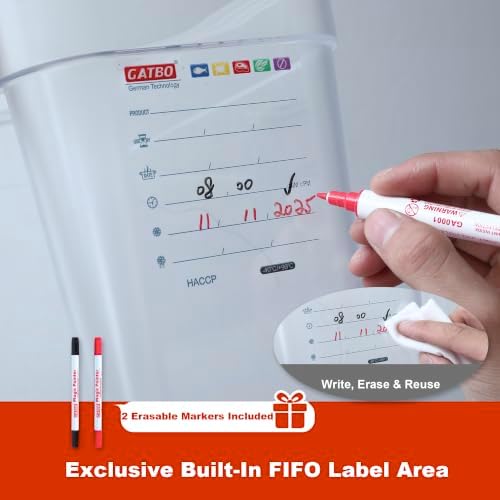 2 Pack Airtight Commercial Food Storage Container Set, Includes 2 QT & 4 QT Clear Containers, Stackable, Gold Scale Markings for Coffee Beans, Sugar and Dry Ingredients, Shallow Model - Image 3