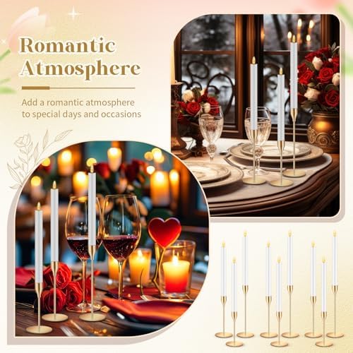 Filltouch 60 Pcs Gold Candle Holders with White Flameless LED Candles Bulk - Image 6