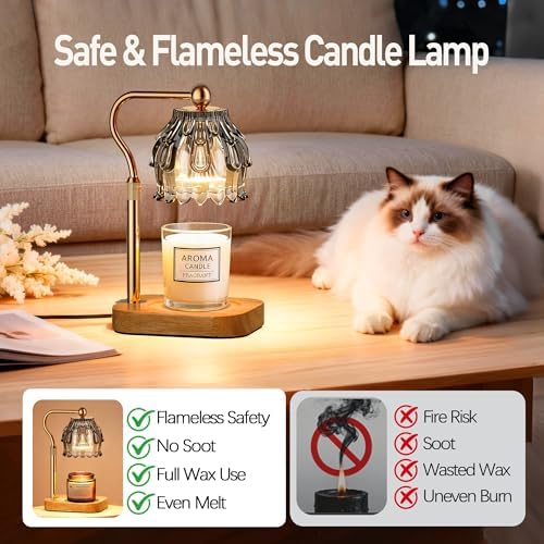 Candle Warmer Lamp with Timer - Flower Design Electric Wax Melting Wax Lamp for Jar Candles, Gift for Women, Mom, Christmas, Birthday,Home Decor - Image 5