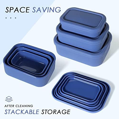 Silicone Food Storage Containers, Set of 3 Hard-Shell Bento Lunch Boxes - Image 2