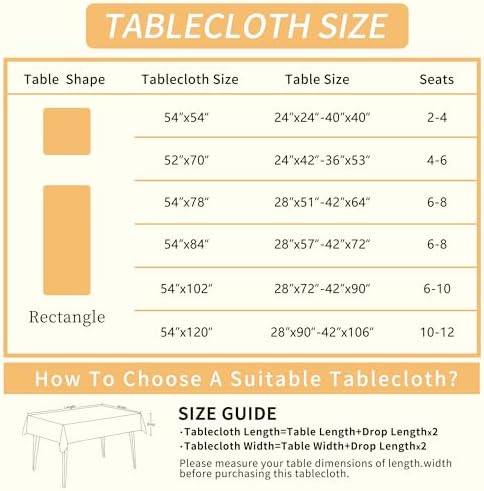 Square Table Cloth,100% Waterproof Tablecloth Oil Proof Spill Proof Vinyl Table Cloth, Wipe Clean Plastic Table Cover for Dining, Camping, Indoor and Outdoor 54" x 54",Songbird - Image 4