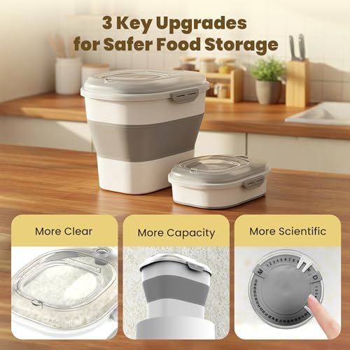 HOYTAMDAR 50Lbs Collapsible Rice Container,Airtight Food Storage container - Image 6
