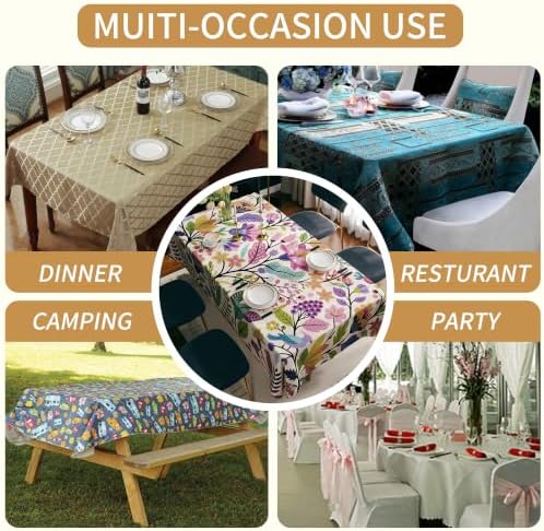 Rectangle Table Cloth,100% Waterproof Tablecloth Oil Proof Spill Proof Vinyl Table Cloth, Wipe Clean Plastic Table Cover for Dining, Camping, Indoor and Outdoor, 54"x120", Purple - Image 6
