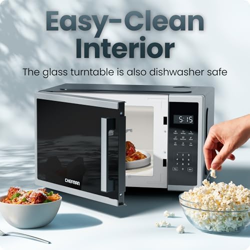 Chefman Countertop Microwave, 0.9 Cu Ft, 900W, Stainless Steel - Image 6