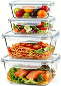 Extra Large Glass Storage Containers with Lids, 85oz & 22oz 4 Pack by Susukkie