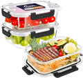 HOTEC 2-Pack 35OZ Glass Food Storage Container by Hotec