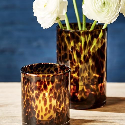 Two's Company Set of 2 Tortoise Candleholder Vase, Includes 2 Sizes, Tealight and Votive, Glass, 4 and 5 inches Height - Image 4