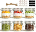Small Glass Jars with Airtight Lids 17oz 6 Pack Overnight Oats Jars by KTMAMA