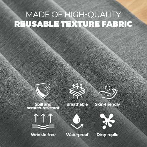 Decorelia Faux Linen Farmhouse Table Cloth 60"x84" for 4-6 ft Rectangle Table, Dark Grey Waterproof Outdoor Washable Cloth Tablecloth for Rectangular Dining Room Kitchen Outdoor Party Restaurant Decor - Image 6