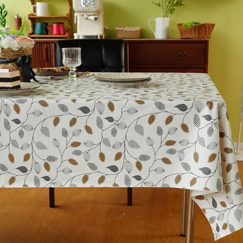 Rectangle Table Cloth,100% Waterproof Tablecloth Oil Proof Spill Proof Vinyl Table Cloth, Wipe Clean Plastic Table Cover for Dining, Camping, Indoor and Outdoor 54" x 84",Leaf - Image 7