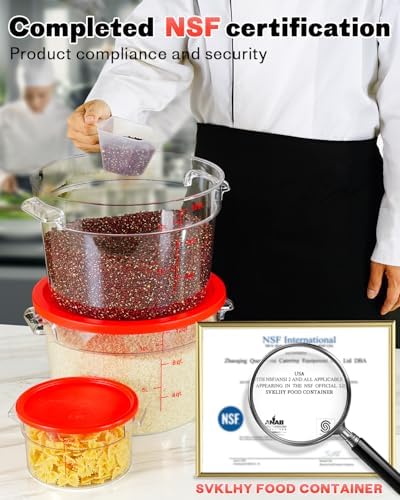 2QT&4QT 4PCS NSF Commercial Clear Food Storage Containers with Lids(RED) - Image 4