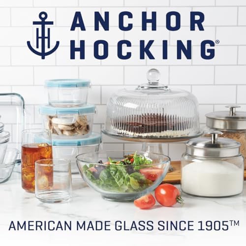 Anchor Hocking 26 Piece Glass Storage Containers with Lids (13 Glass Food Storage Containers & 13 Red SnugFit Lids) - Image 6