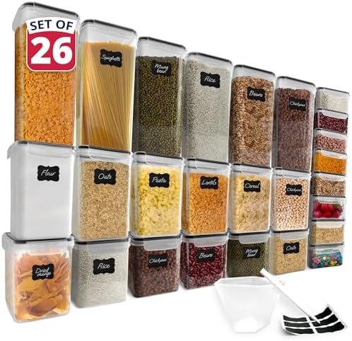 Reli. Pantry Organizers and Storage | Food Containers with Lids (26 Sets) by Reli